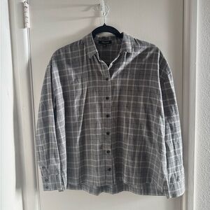 Madewell Gray Plaid Button-Down Shirt